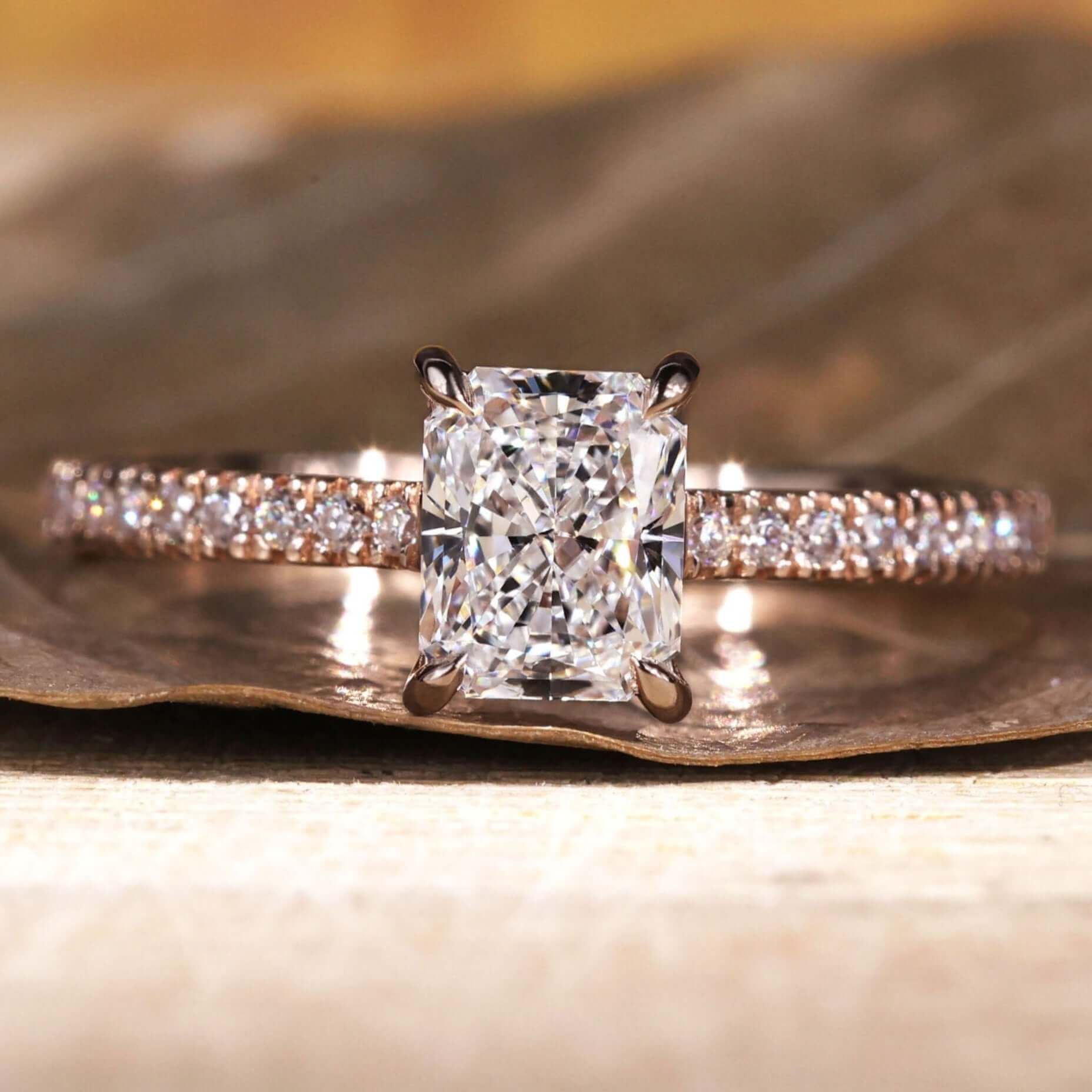 1 Ct Diamond Engagement Ring in Rose Gold