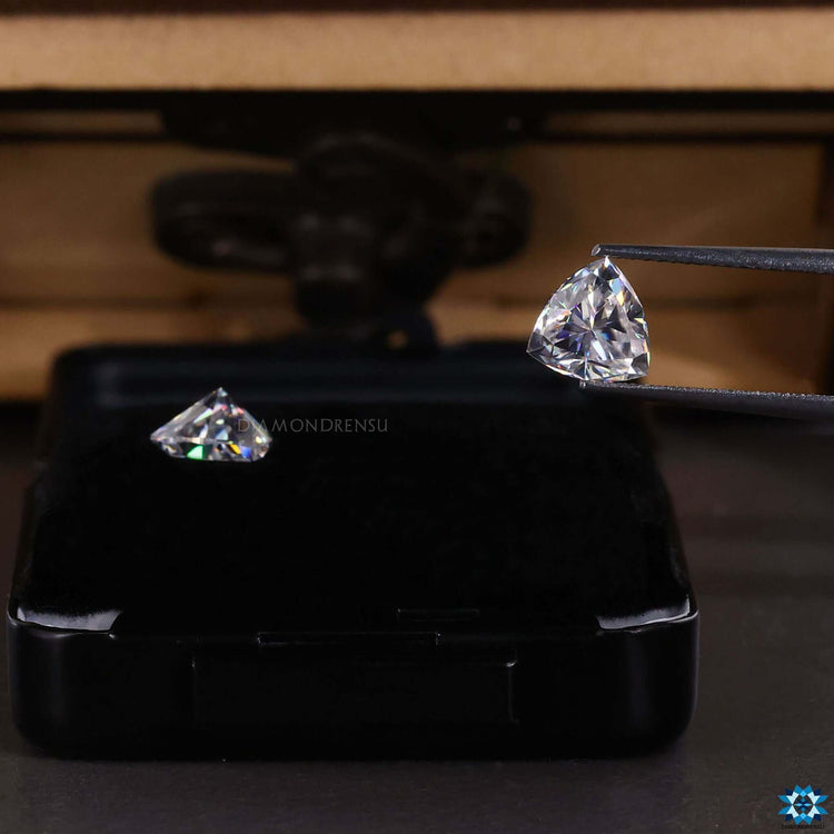 Trillion Cut Colorless moissanite stone from Diamondresnu.