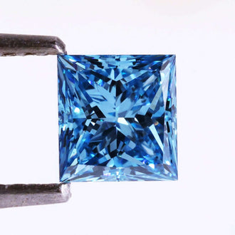 0.54 Carat Princess Cut Blue Diamond available as lab grown diamonds loose stones.