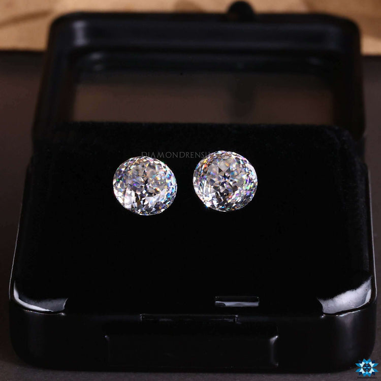 Antique cut loose moissanite stones in Portuguese Rensu cut with 0.25 to 4.0 carats total.