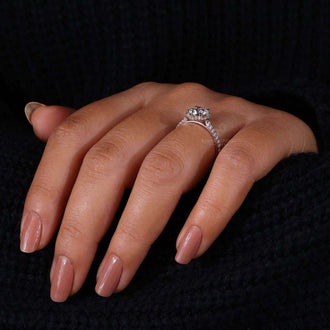 lab created diamond engagement ring