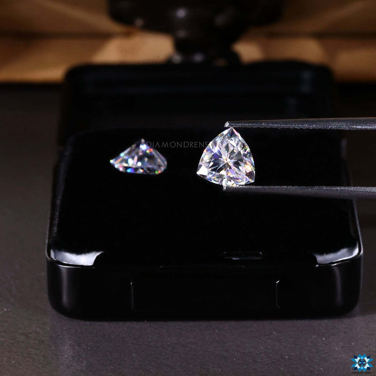 0.50 to 4.0 TCW Trillion Cut moissanite loose stones.