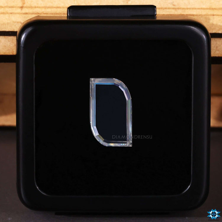 Diamondresnu Moissanite in antique portrait cut design.