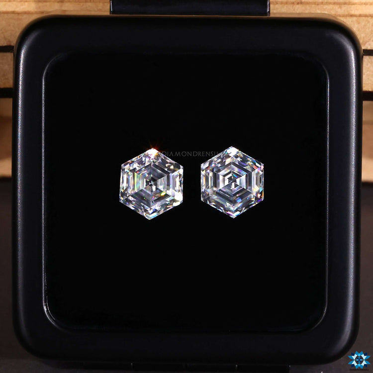 Best pair of Hexagon Step Cut Moissanite for earrings.