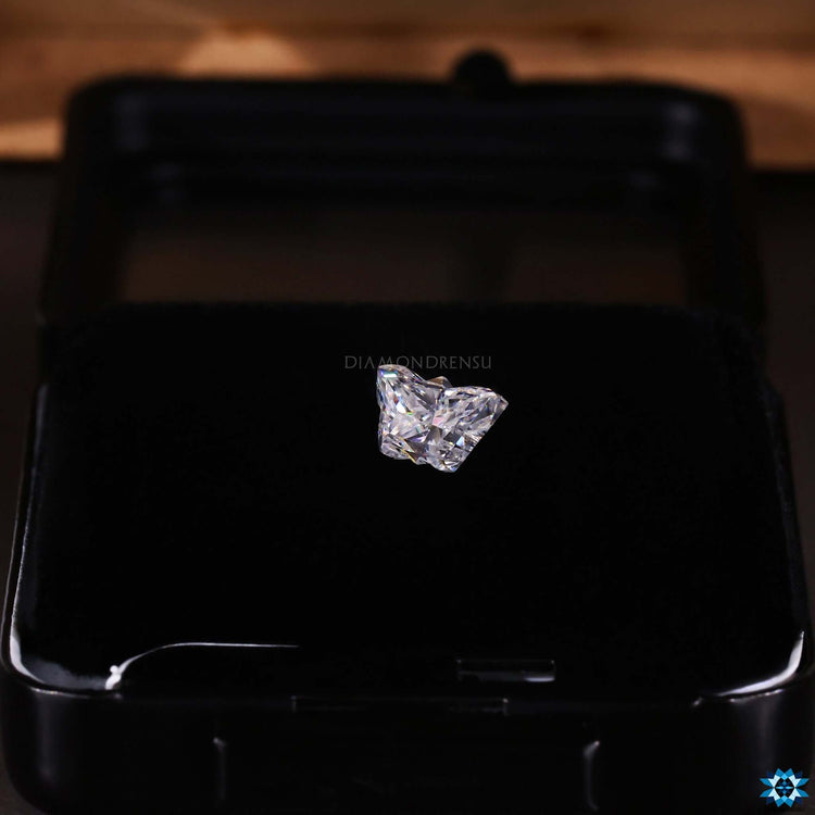 Butterfly Shape Moissanite stone in antique cut design.