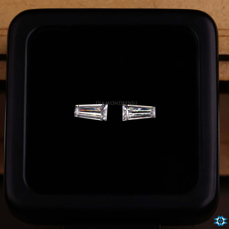 Diamondresnu moissanite stone pair – 0.61 carat total.