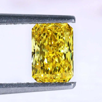 Radiant cut yellow diamond 0.75 carat loose stone.