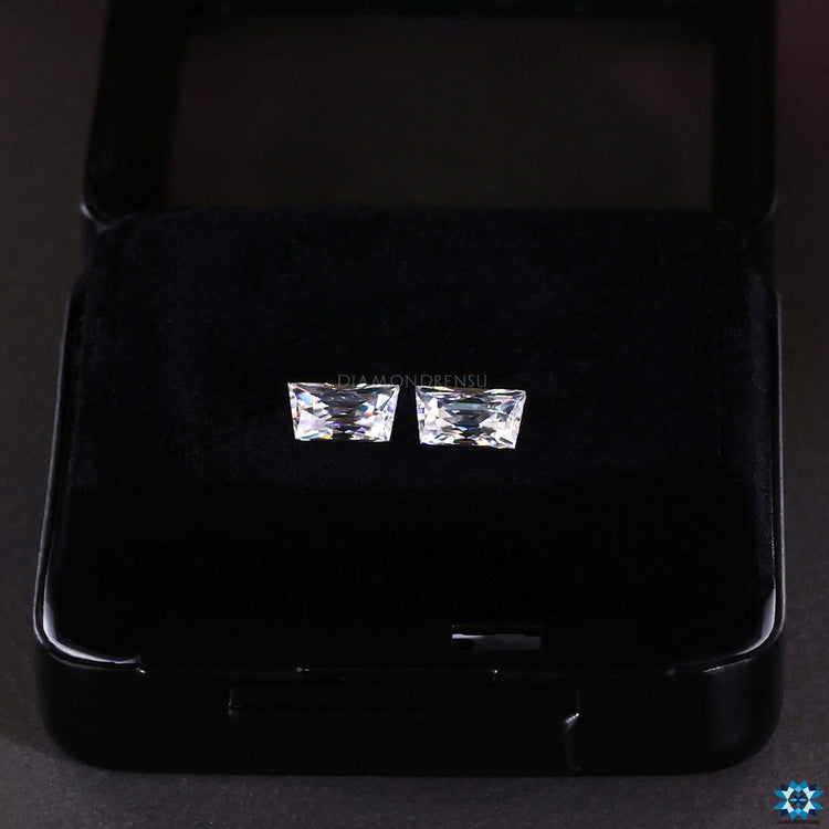 Moissanite stones available as Pair Of Stones in French Cut Stone options.