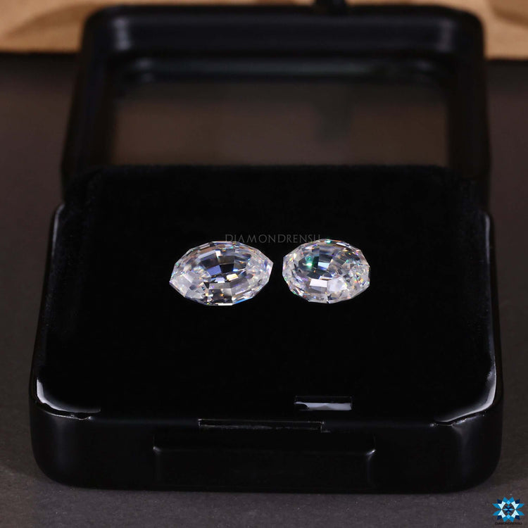 Beautiful pair of moissanite stones for custom jewelry.