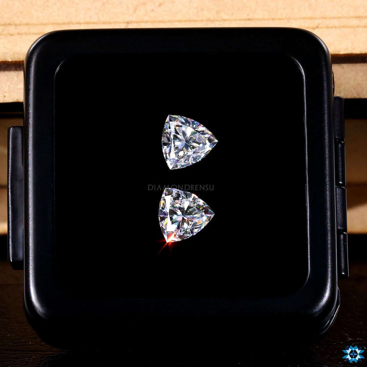 Trillion Cut Colorless Stone, loose moissanite, 0.50 to 4.0 carat.