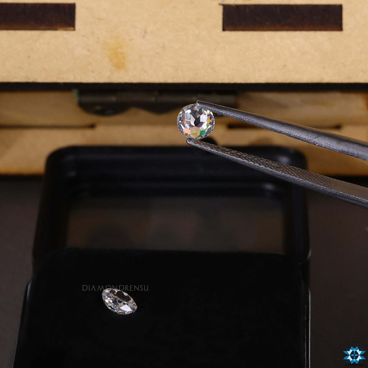 Antique cut loose moissanite stones in round rose cut style with 0.50 to 4.0 carats total.