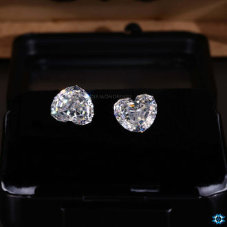 3.20 carat total weight Heart Cut moissanite pair.