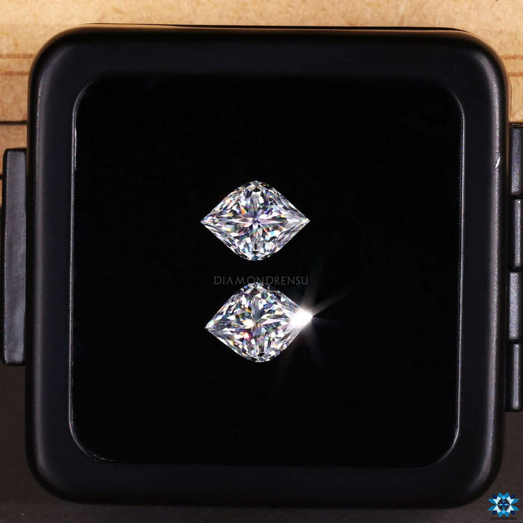 Best pair of moissanite loose stones in Flame Cut style.
