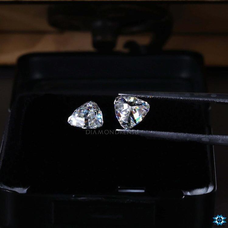 Antique Trillion Cut crafted as moissanite loose stones for custom designs.