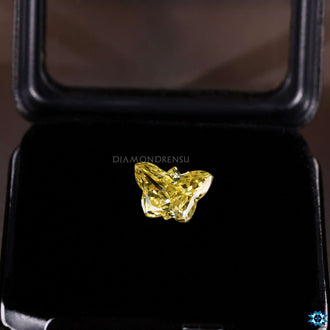 Antique Butterfly Cut yellow moissanite loose moissanite stone.
