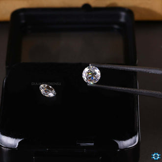 Buy round rose cut moissanite loose stones perfect for stud earrings from Diamondrensu.