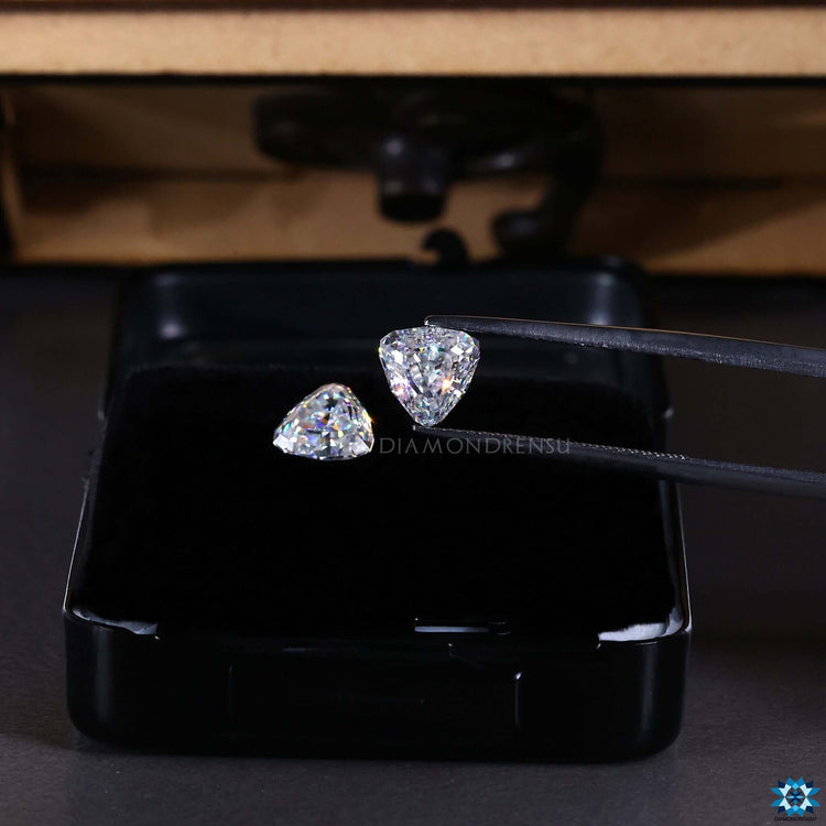 Moissanite Stones offered in Trillion Step Cut and Trillion Cut styles.