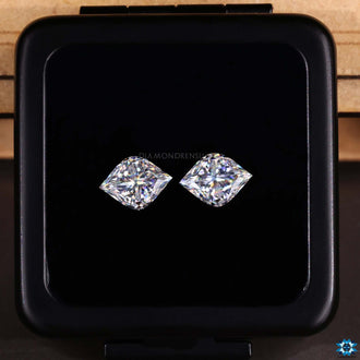 Antique Flame Cut Moissanite stone pair, perfect for earrings.