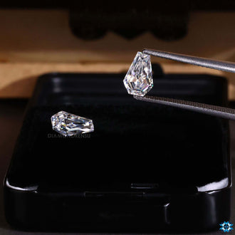 Buy a pair of antique cut coffin cut moissanite loose stones from Diamondrensu.