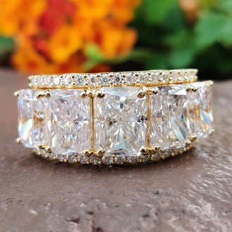 Radiant Cut Moissanite Ring with exquisite brilliance for a timeless look.