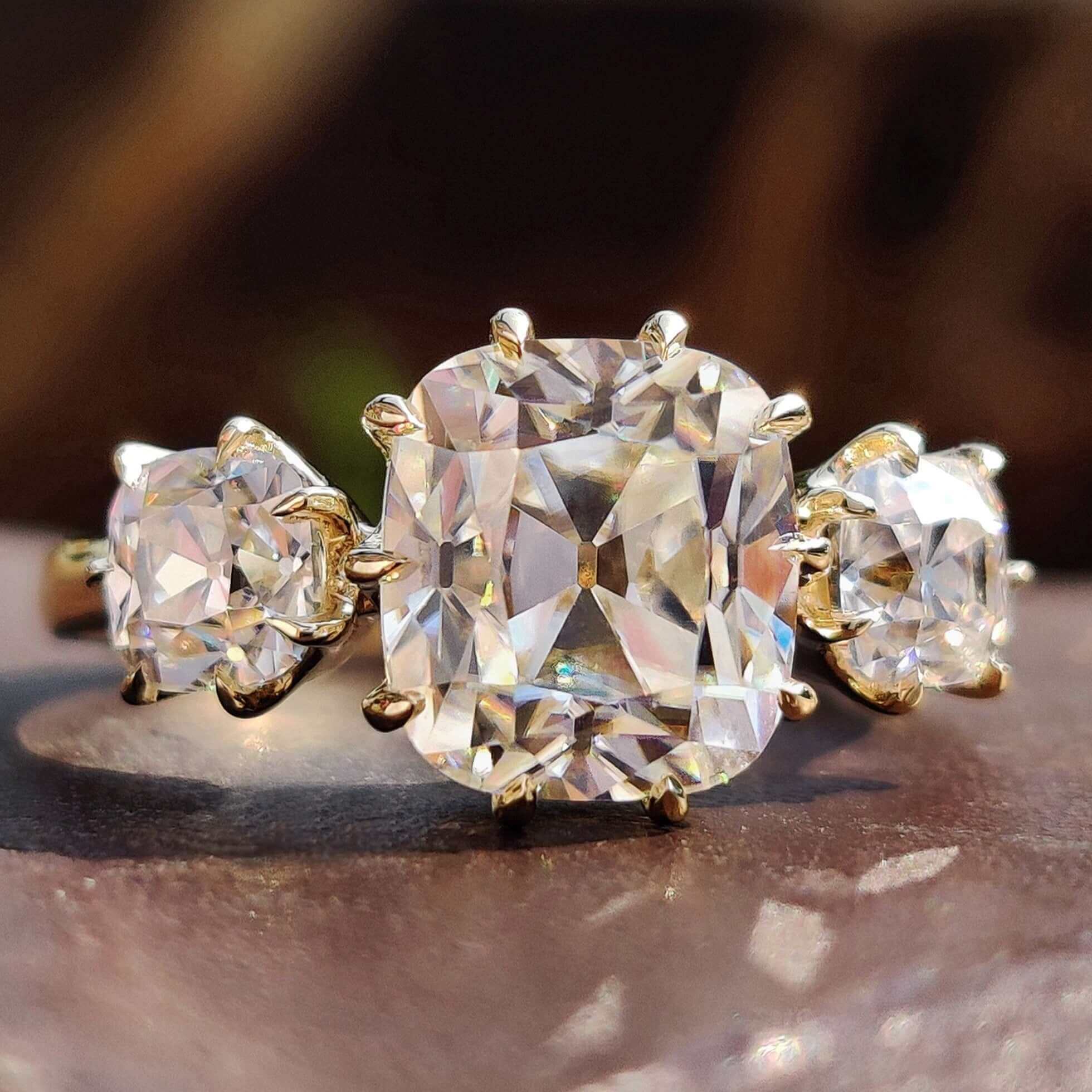 Old mine cushion cut diamond ring Clearance