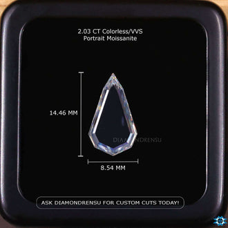 Moissanite loose stones with 2 carat pear cut design.