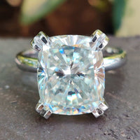 Elongated Cushion Cut Engagement Ring in a classic design.