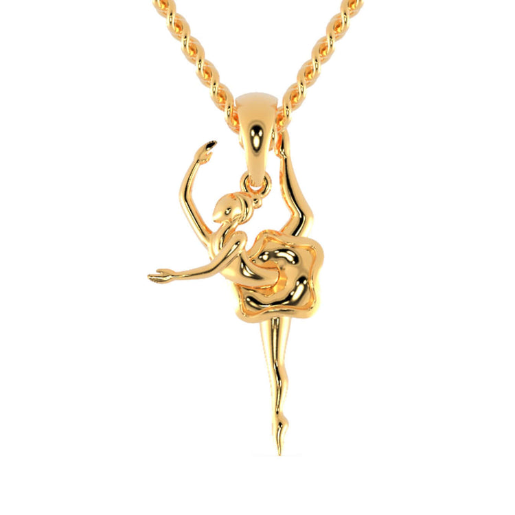 Gold pendant for women with elegant design and Lab Grown Diamond