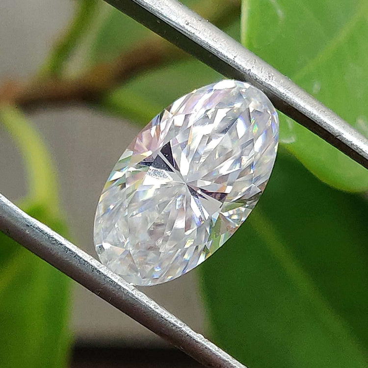 Moval moissanite available as 2.65 carat moissnite loose stone.