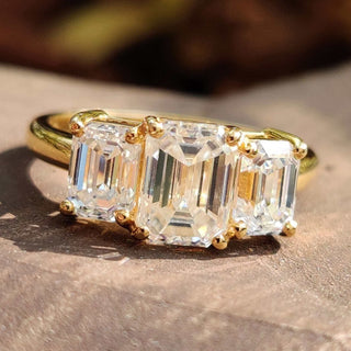 Three stone emerald cut ring emerald cut ring