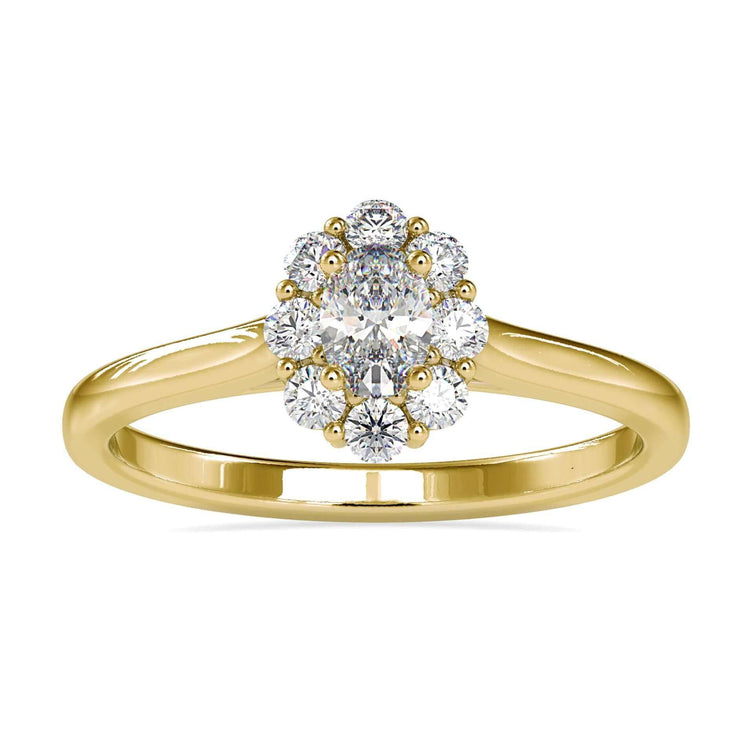 Cluster diamond engagement ring with a unique setting and sparkle