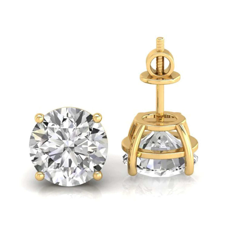 Elegant gold stud earrings with Lab Grown Diamond, IGI certified for a sustainable choice.