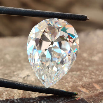 Old European cut Moissanite shown in 10.13 carat size as a loose moissanite from Diamondresnu collection.