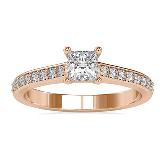 Channel Set Engagement Ring with Lab Grown Diamond.