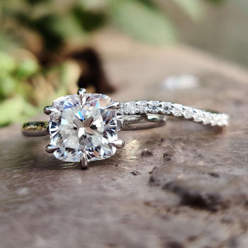 moissanite bridal set - diamondrensu