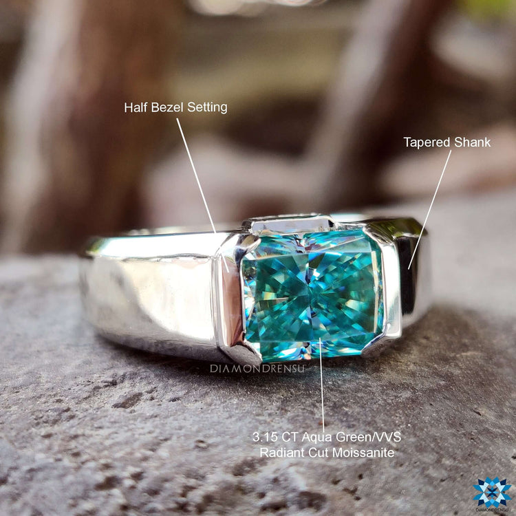 three stone men's ring - diamonrensu