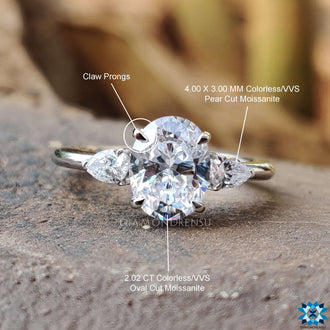 oval cut moissanite ring