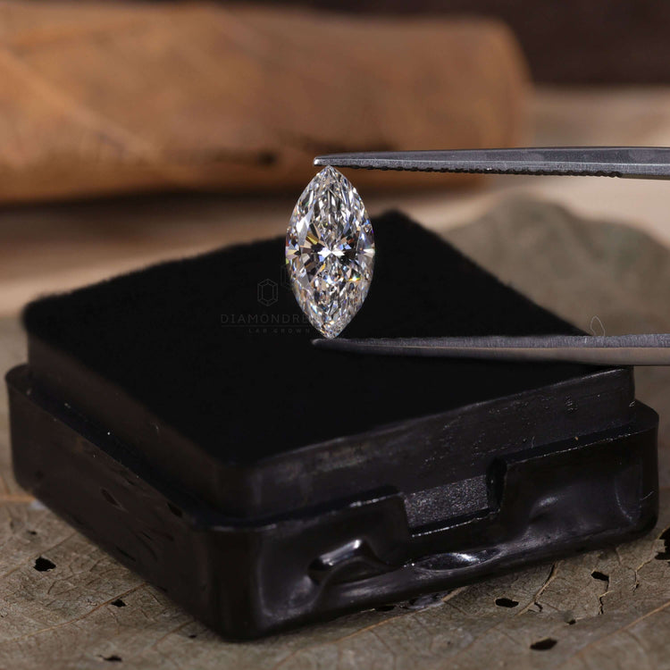 Loose lab grown diamond marquise cut diamond.