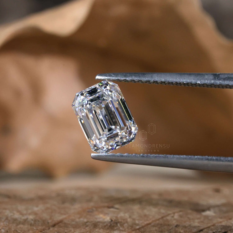 IGI certified 1.7 carat emerald cut diamond.