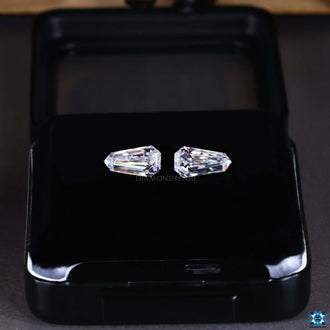 Shield shape moissanite offered in 0.50 to 4.0 TCW as loose stones.