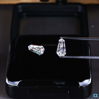 Pair Of Stones available in shield shape moissanite with perfect matching.
