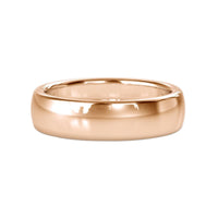 Comfort fit wedding band in rose gold, perfect for stacking with other bands.