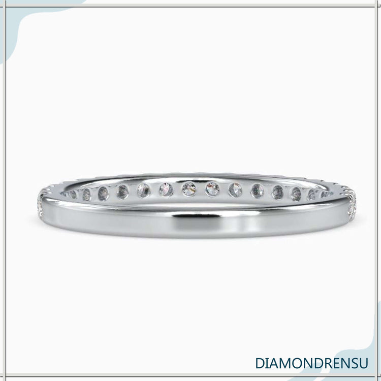 Eternity band round with lab grown diamonds in shared prong setting