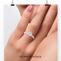 Classic ring setting bezel with a round brilliant cut diamond in a secure setting.