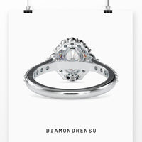 3 carat oval diamond ring with halo engagement ring design