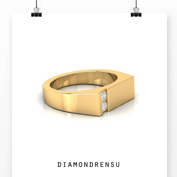 Surface men’s wedding band with modern texture.