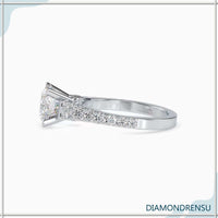 Round brilliant cut diamond ring with lab grown diamond