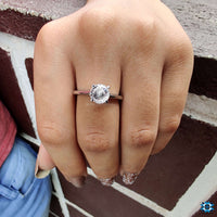 Beautiful Portuguese cut engagement ring with intricate details.