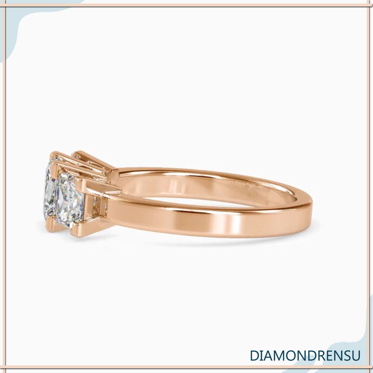 2 ct princess cut diamond ring with a modern basket setting, IGI certified