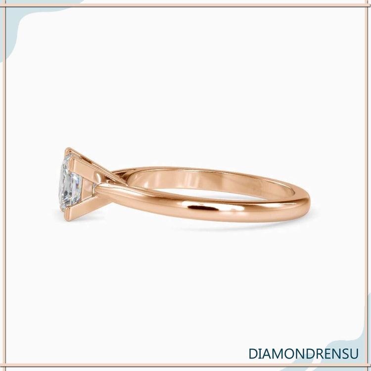 Timeless princess cut solitaire diamond ring with a v prong setting for extra security.